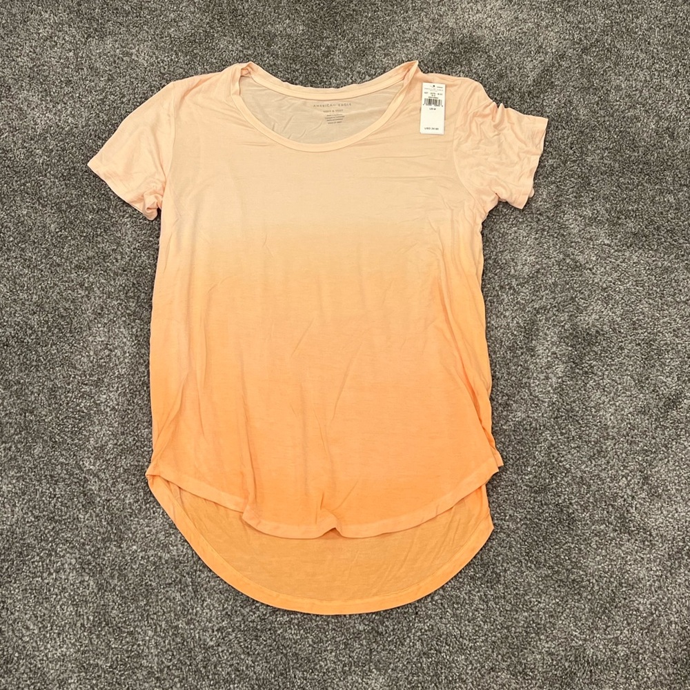 American Eagle Outfitters Peach Ombre T-Shirt